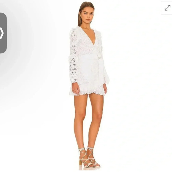 Veronica Beard Julia eyelet white long sleeve dress . Size 0. New with belt - Picture 6 of 9